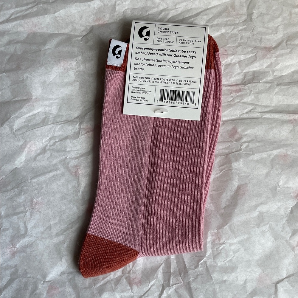 NWT Glossier Limited Edition Socks - Picture 3 of 4